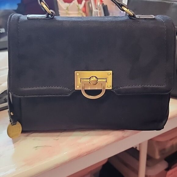 CAPRISA PENELOPE & MONICA CRUZ BLACK SUEDE LEATHER HANDBAG NWOT - Picture 10 of 11